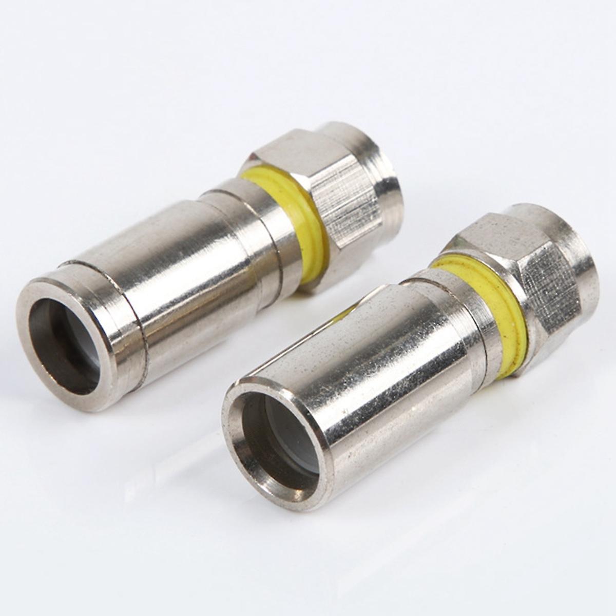 Copper Nickel-plated Inch Rg6 Four-shielded Extrusion F Head Standard