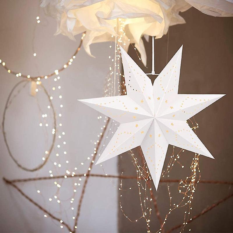 Hanging Paper 7 Pointed Star Lantern, Christmas Hanging Decorations