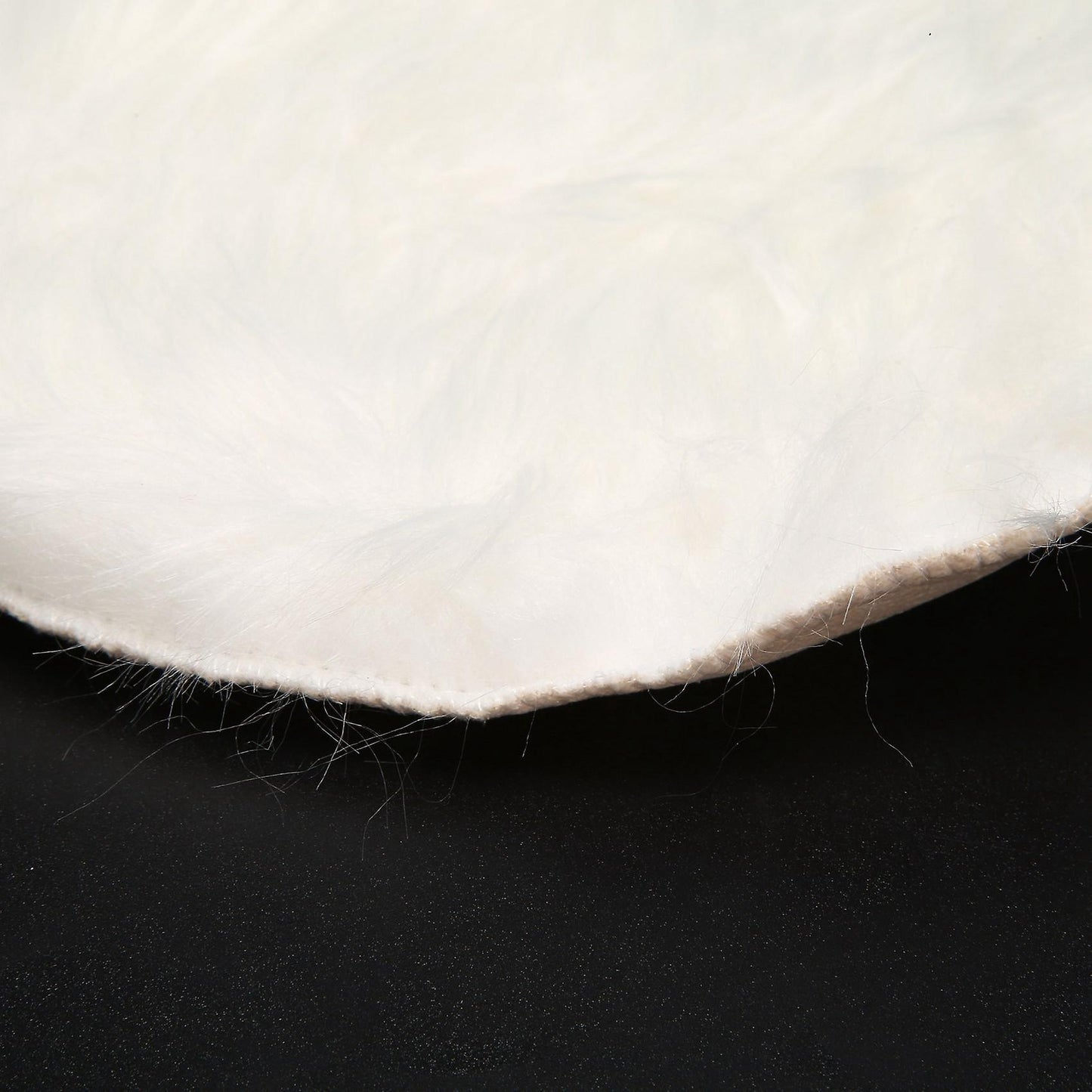 2x Faux Peau De Mouton En Laine Tapis 30 X 30 Cm Natte (rond Blanc)