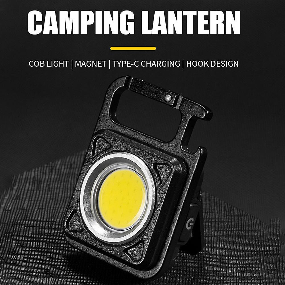 1 Pack Multifunctional Mini Cob Keychain Usb Charging Emergency Light