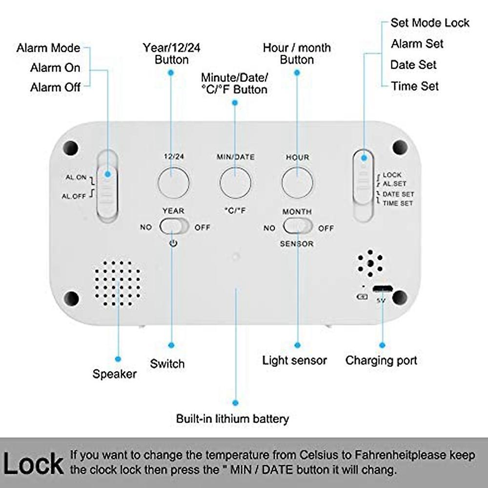 Digital Alarm Clock with Smart Light Sensor and Temperature Indicator