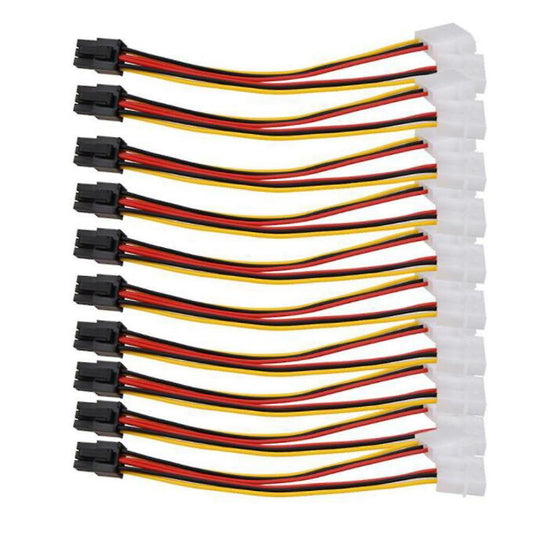 10pcs Molex 4 Pin to Pci-e Pci Express 6 Pin Power Converter Adapter