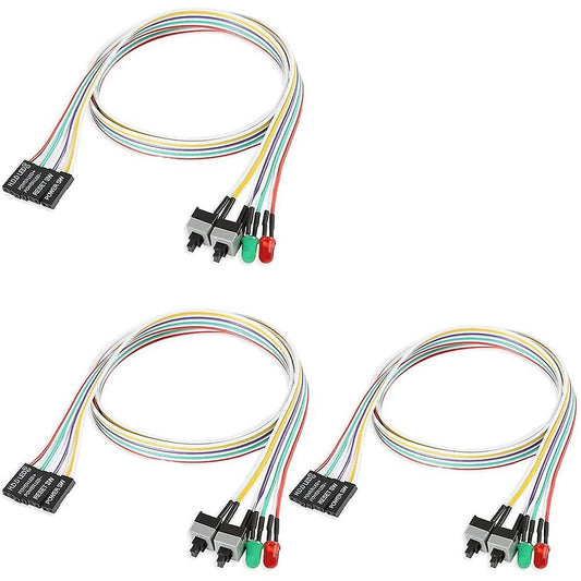 3pcs Computer Case Atx Power On Off Reset Switch Cable With