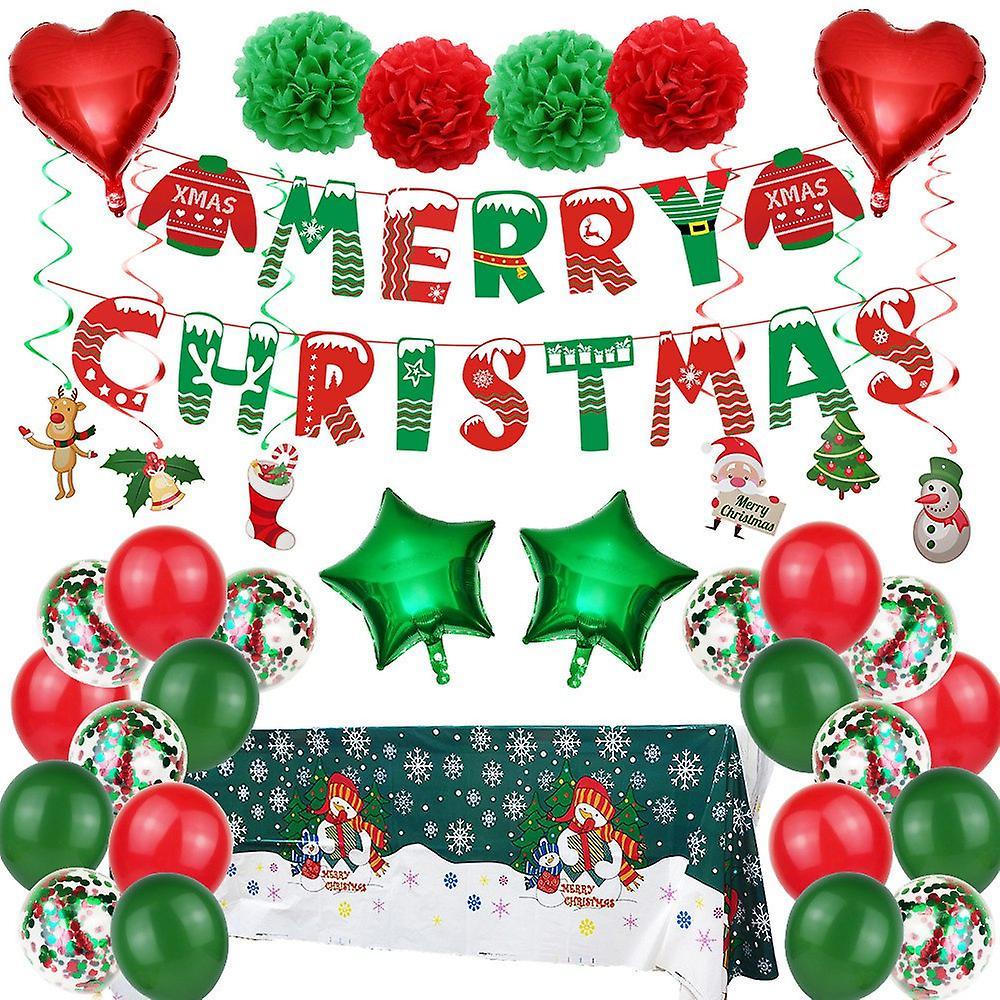 1 Set Christmas Spiral Ceiling Hanging Santa Claus Elk Decoration
