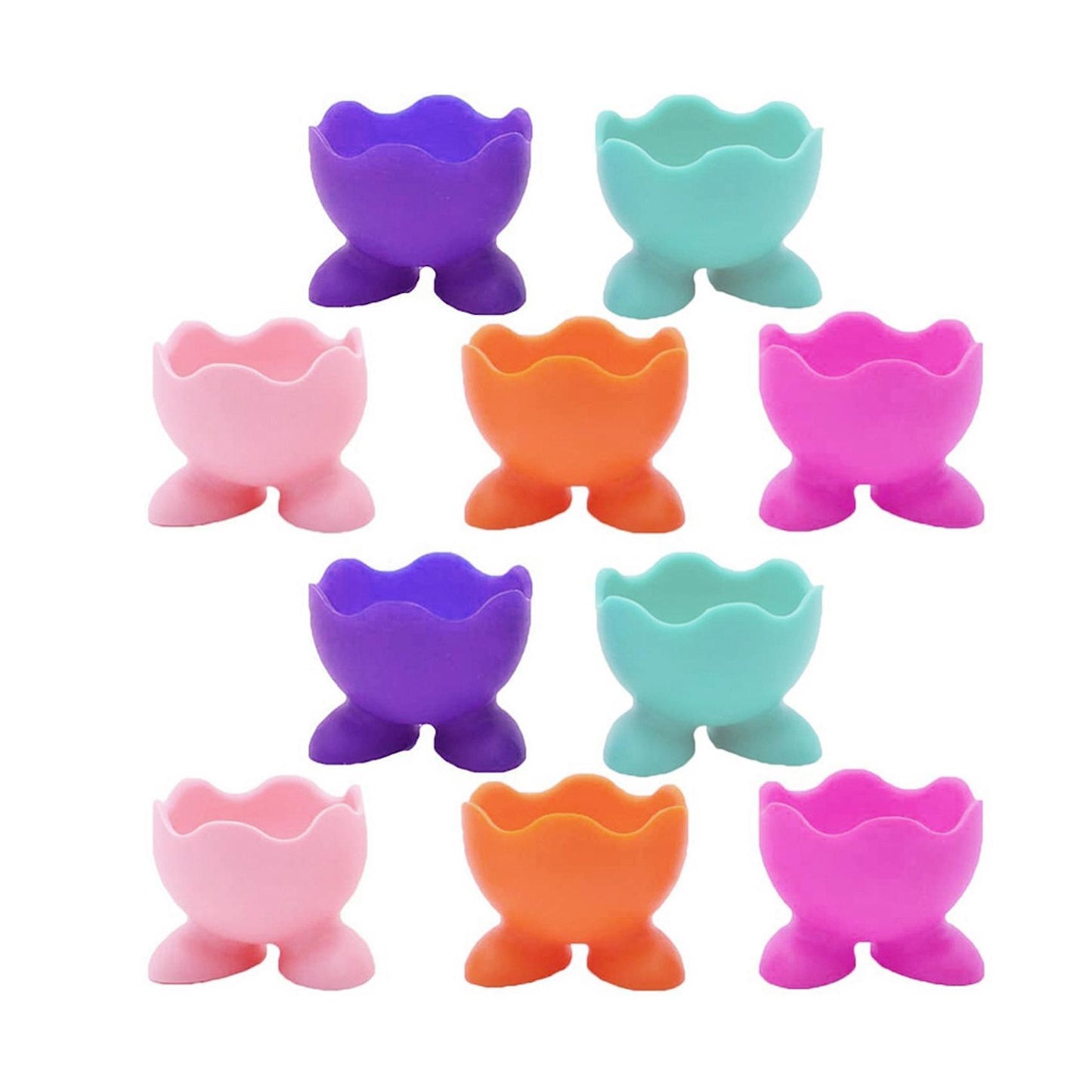 10pcs Silicone Egg Holders Single Serving Cup Egg Cute Design