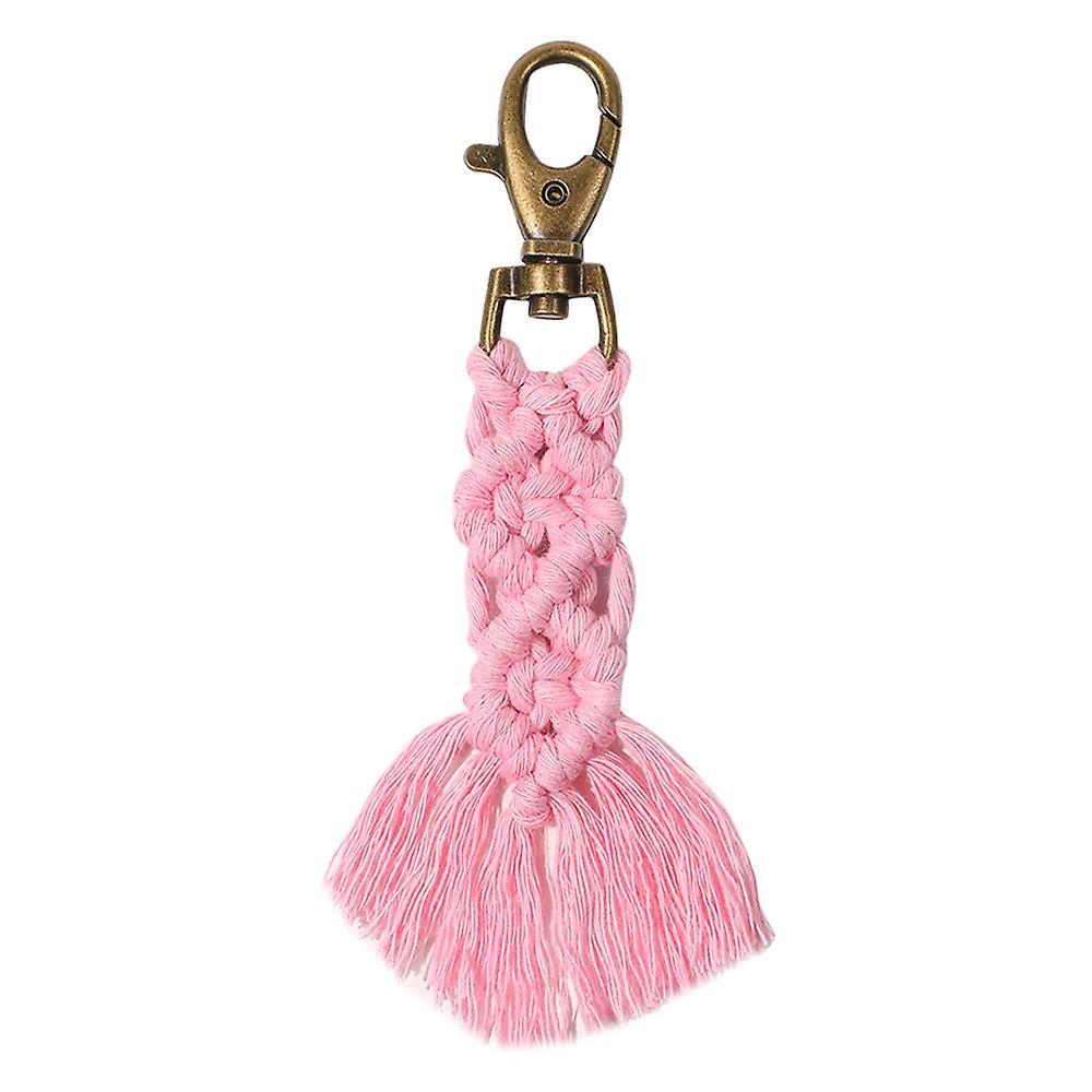 Mini Macrame Keychains Kits for Car Key Purse Phone Wallet Gift, D
