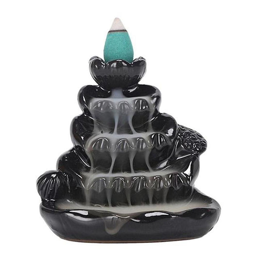 Waterfall Incense Burner Ceramic Incense Holder Handmade-lotus Leaf