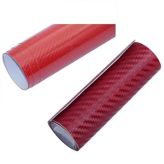 10cm X 152cm Super 5d Carbon Fiber Car Vinyl Film Red