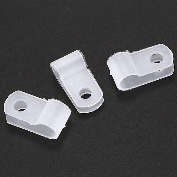R Type Fastener Harness 6.4mm Wire Cable Tube Hose Clip Clamp 100 Pcs