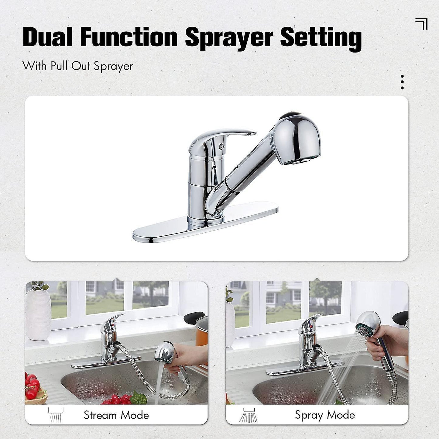 Kitchen Sink Faucet with Pull Down Sprayer, Kitchen Sink Faucet