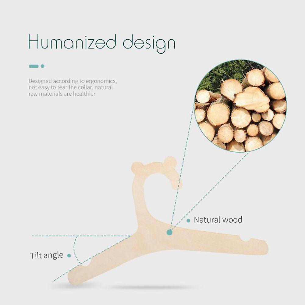 10 Pcs Wooden Hanger for Baby Clothes Natural Wood Hanger for Kids