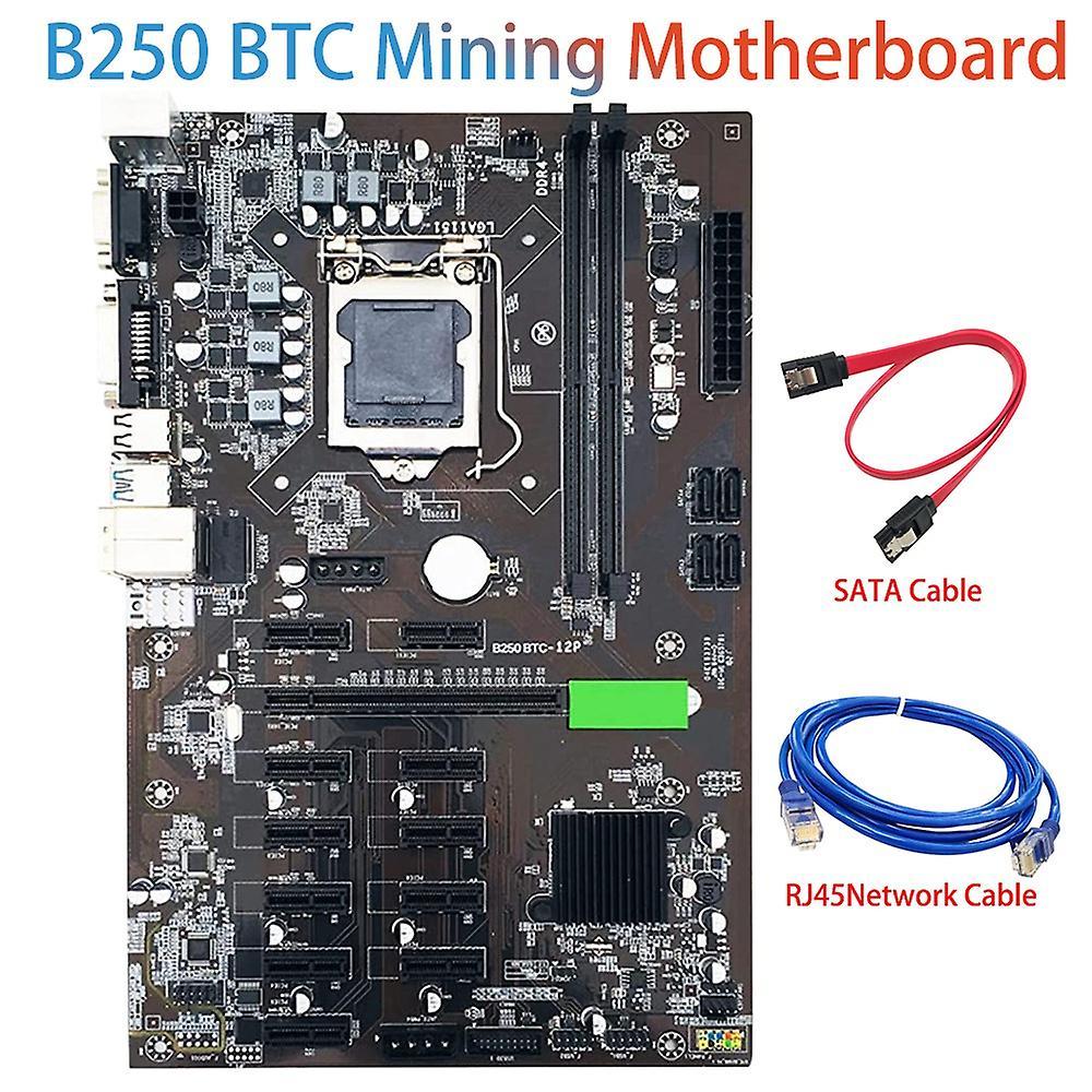B250c Btc Mining Motherboard with Rj45 Network Cable Support Ddr4 Ram