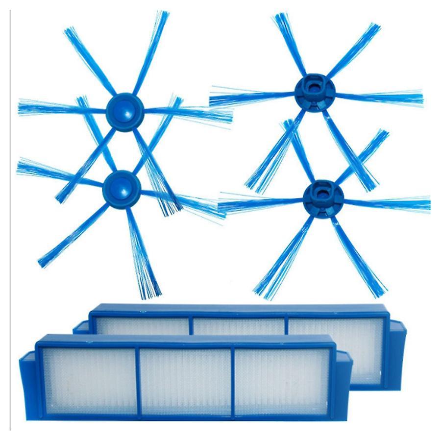 2pcs Filters+2 Pairs Side Brushes for Philips Fc8007 Fc8792 Fc8794