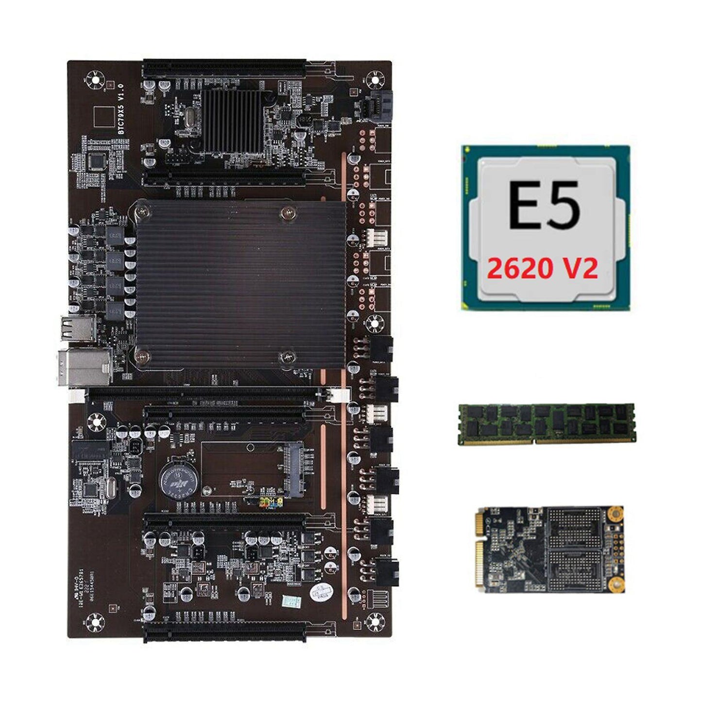 Btc Mining Motherboard X79 H61 with E5 2620 V2 Cpu Recc 4gb Ddr3