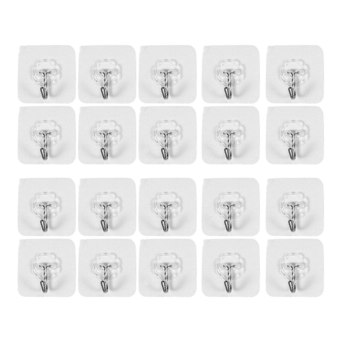 20 Packs Reusable Adhesive Hooks,transparent Heavy Duty Wall Hooks