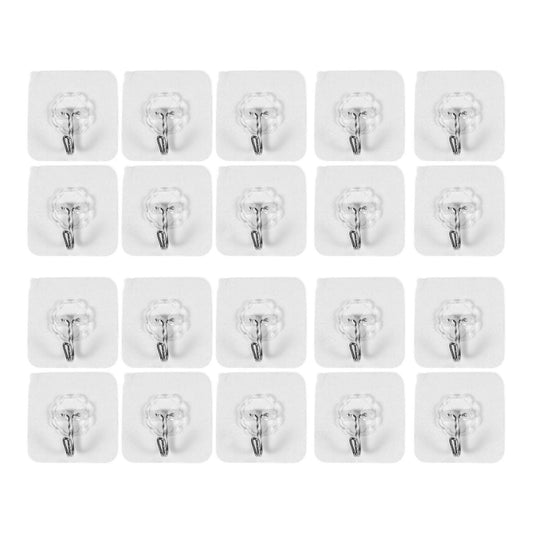 20 Packs Reusable Adhesive Hooks,transparent Heavy Duty Wall Hooks