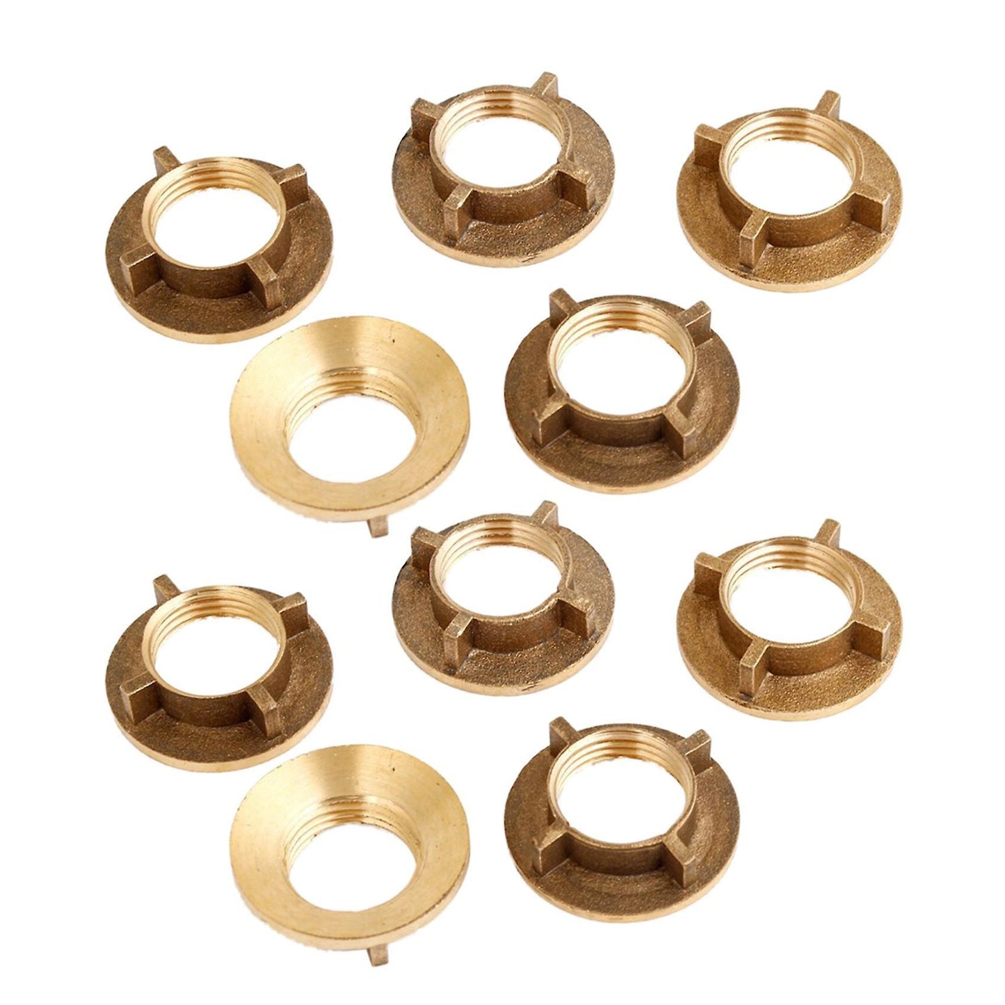 10 Pcs Gold Tone Brass 1/2inchpt Threaded Water Tap Faucet Nuts