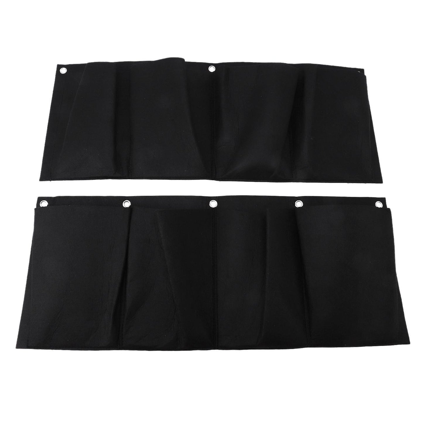 2 Pcs 4 Pockets Horizontal Wall Mount Planter Felt Garden Grow Bags