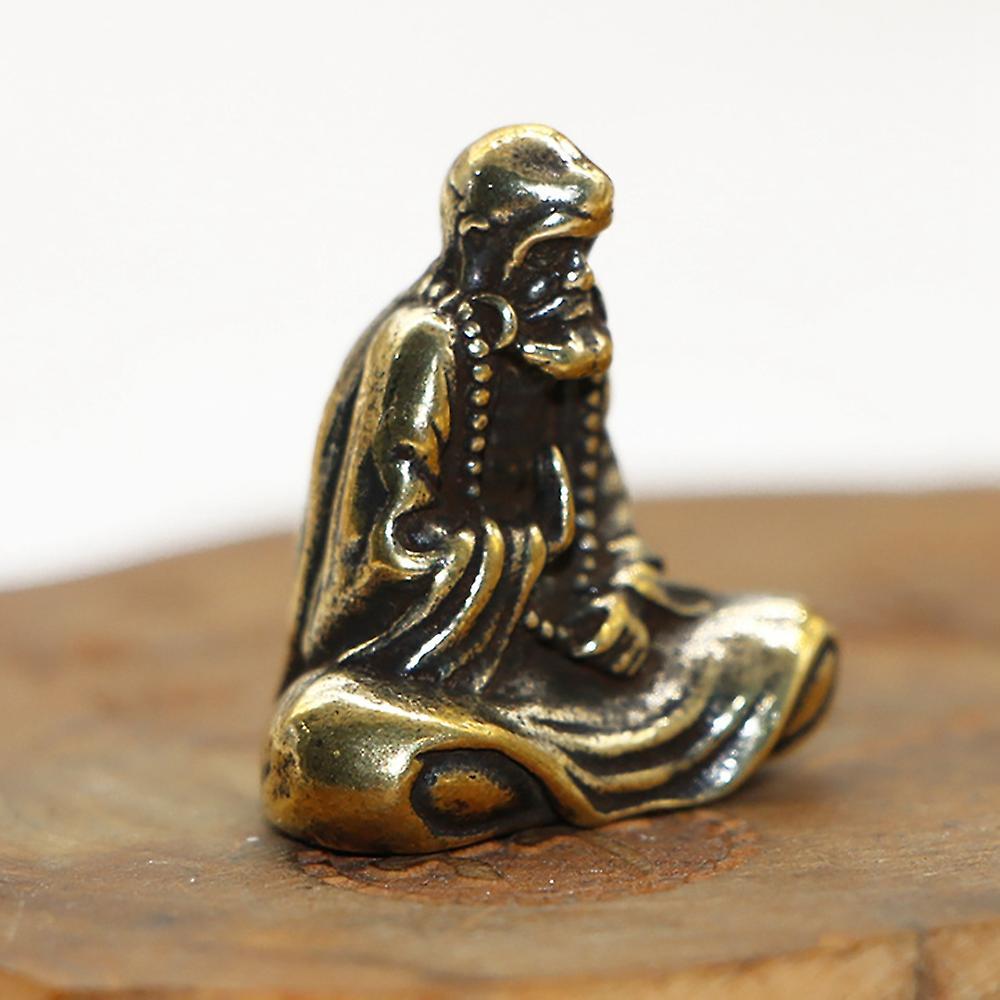 Retro Brass Dharma Buddha Mini Statue Bodhidharma Master Figurines
