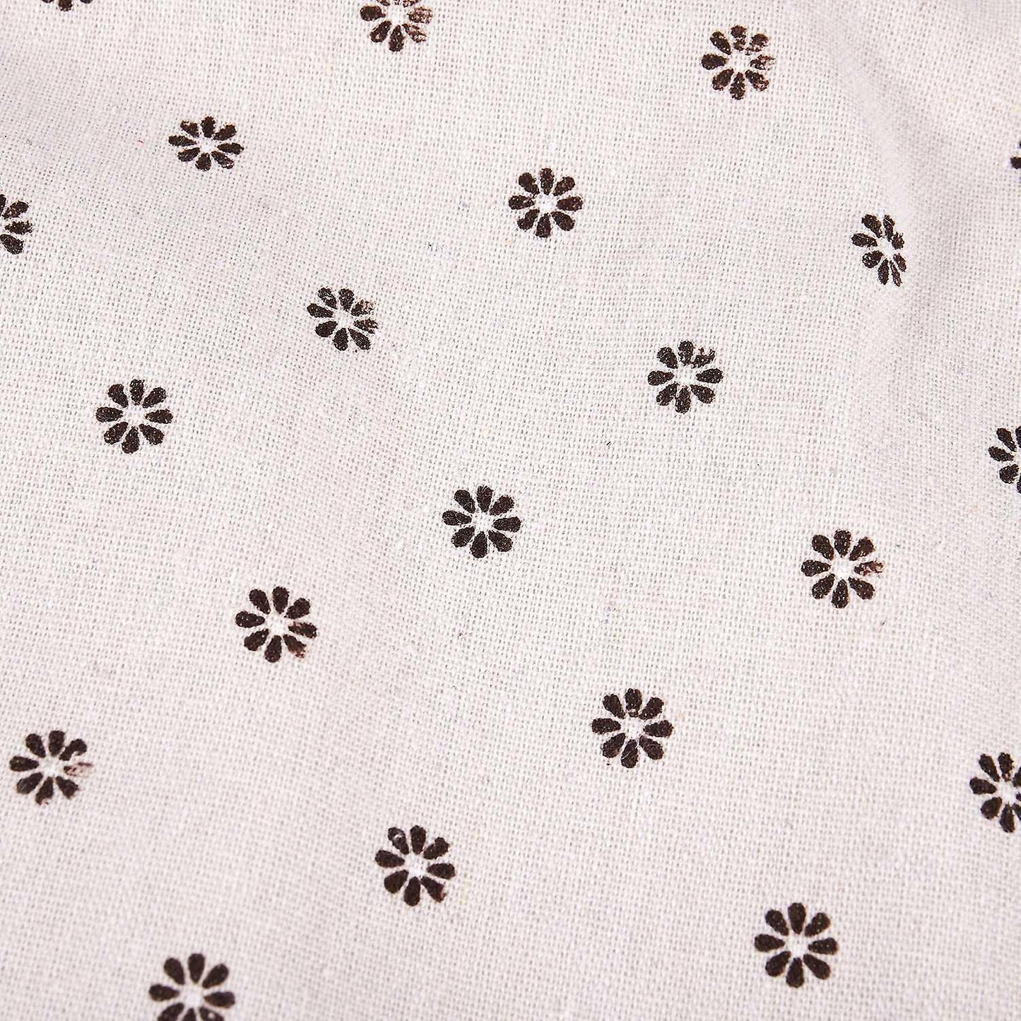 Table Cloth Linen with Lace, Coffee Small Chrysanthemum, 60*60cm