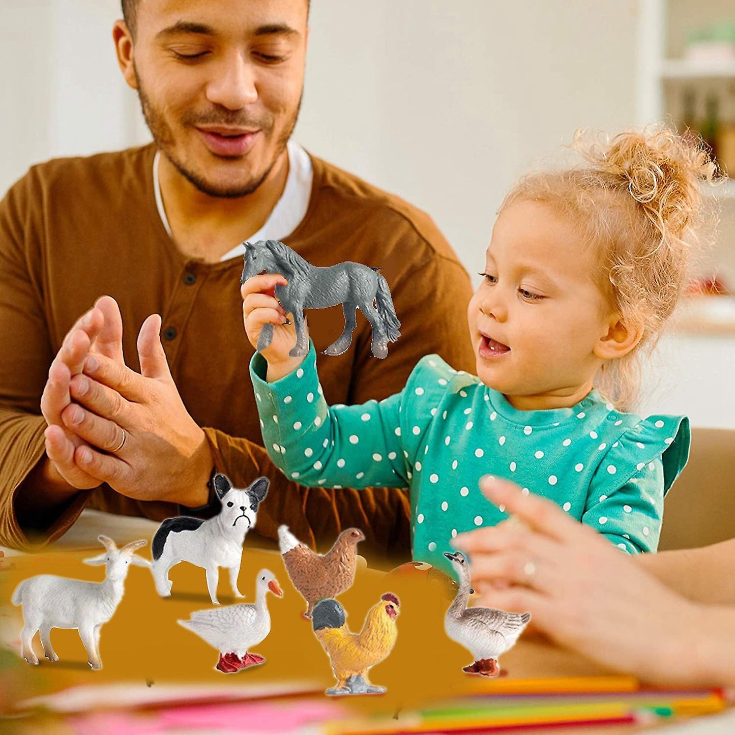 12pcs Tiny Farm Animal Figures Toy, for Kids Children Toddlers