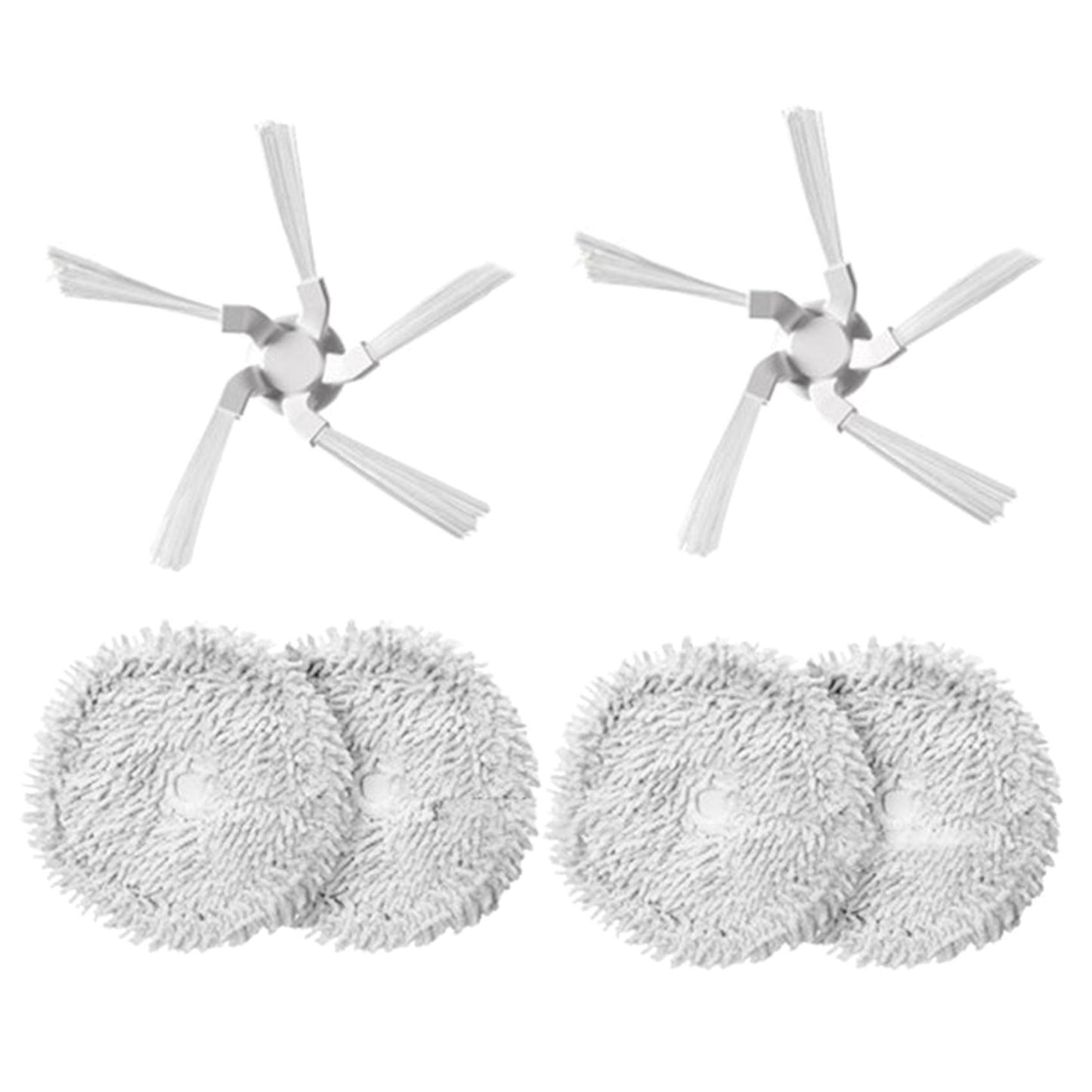 6pcs Washable Mop Cloth and Side Brush for Xiaomi Dreame W10 Robotic