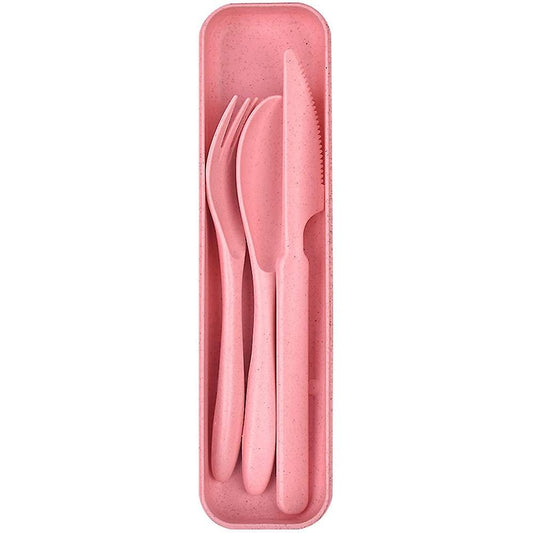 4pcs Reusable Plastic Spoon Cutlery, Portable Camping Cutlery(pink)