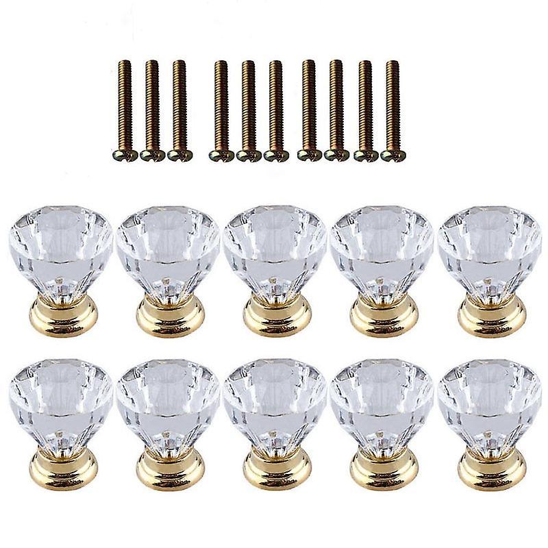 10 Pcs Crystal Glass Door Handle Diamond Dressing Table Knob