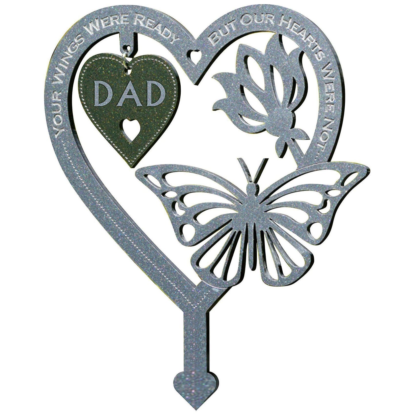 Heart Shaped Plaque Ornament Metal Word Card for Garden Flower Pot-2