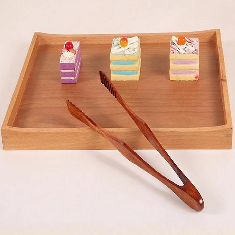 Cooking Kitchen Tongs Food Bbq Tool Cake Wooden Clip Home 2pcs
