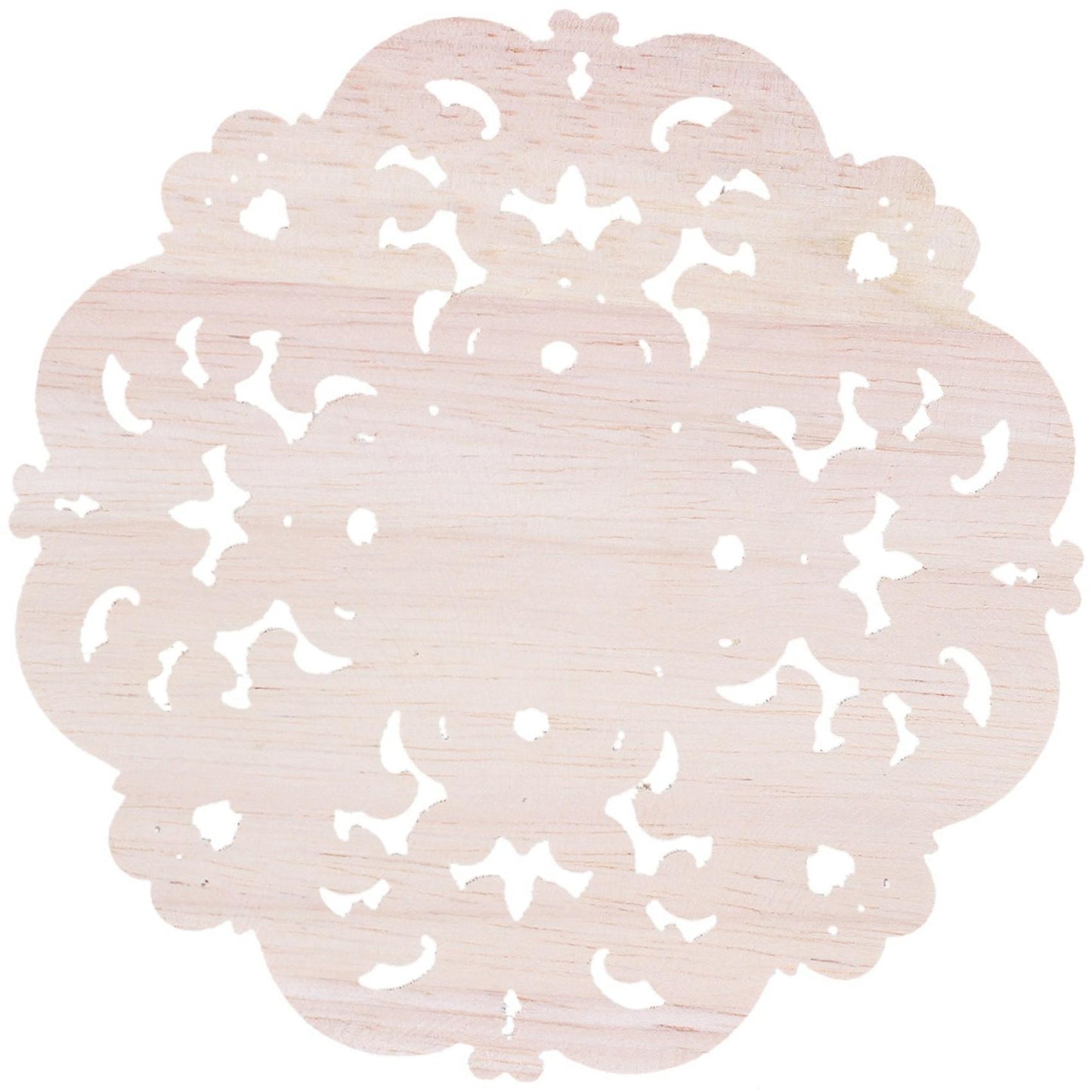 2x Woodcarving Furniture Solid Wood Door Applique Flower 12x12x2cm