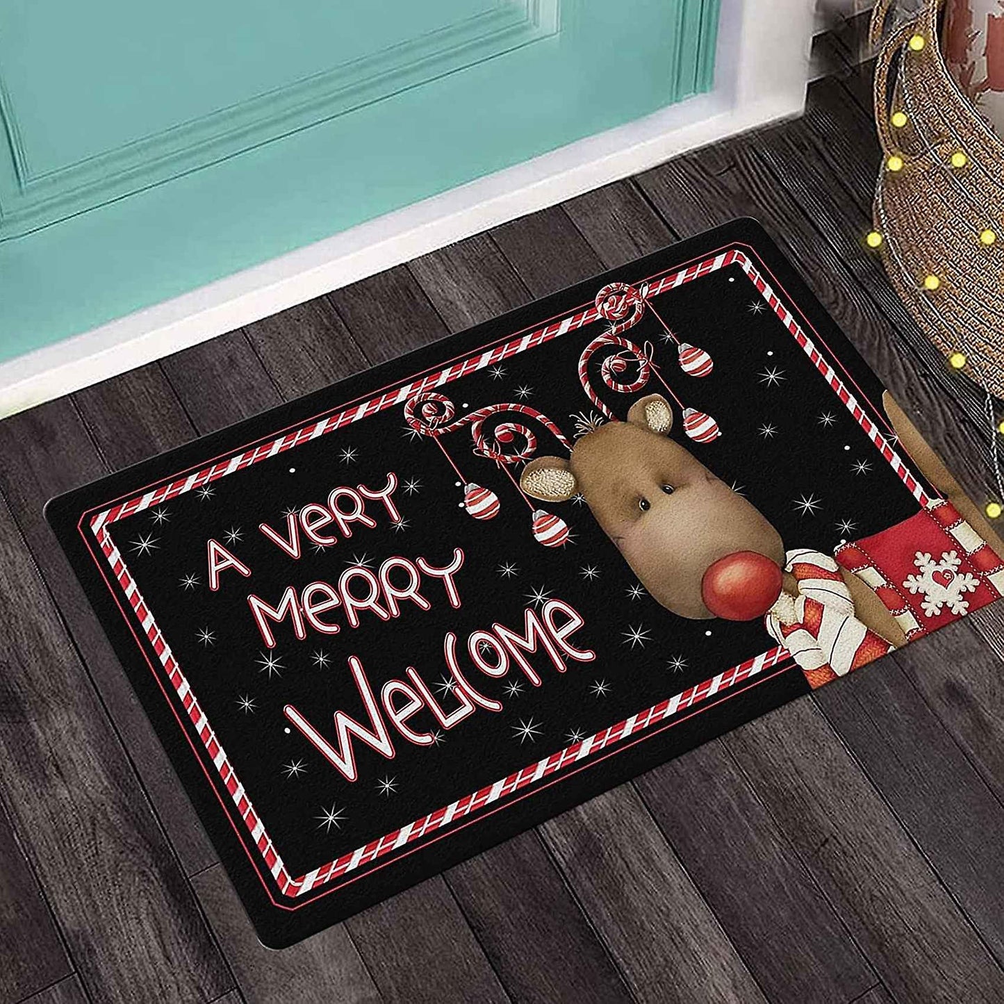 Christmas Doormat Welcome Decor Santa Claus Door Mat Kitchen Mat C
