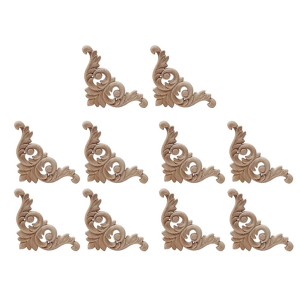 10 Pcs Wood Carving Decal Wood Carved Mouldings Corner Applique