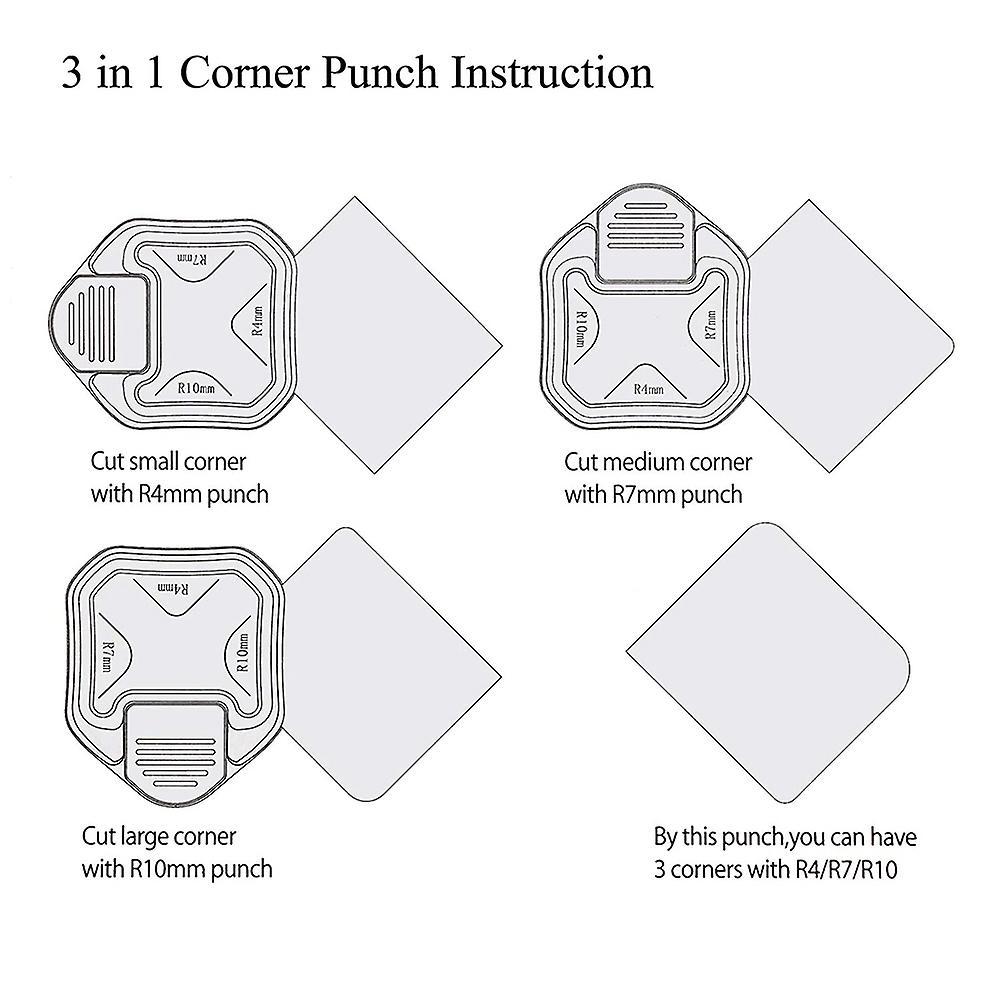 Round Corner Punch, 3 In 1 Paper Corner Cutter for Paper Crafts