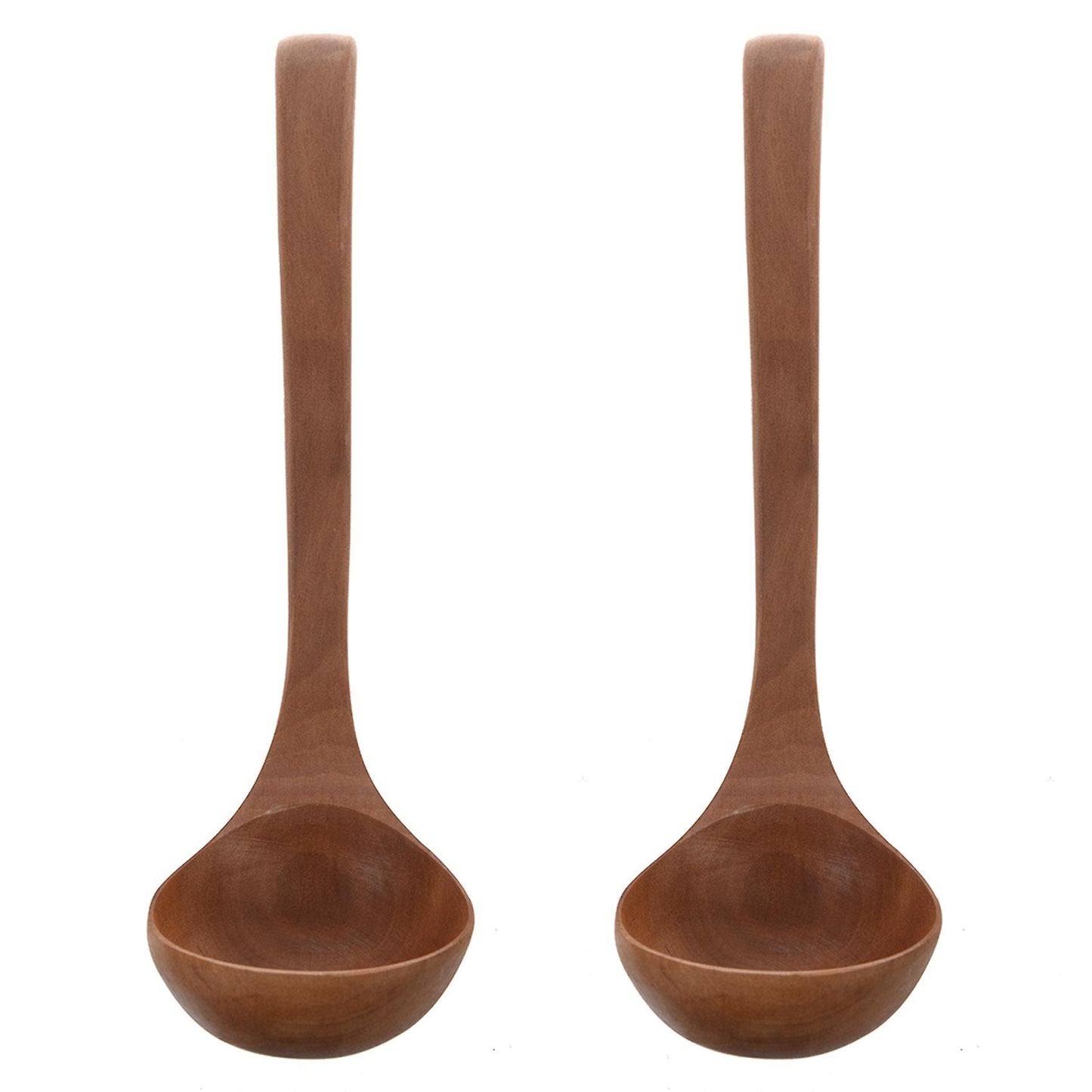 Home Kitchen Tableware Hook End Design Brown Wooden Soup Ladle 11.4