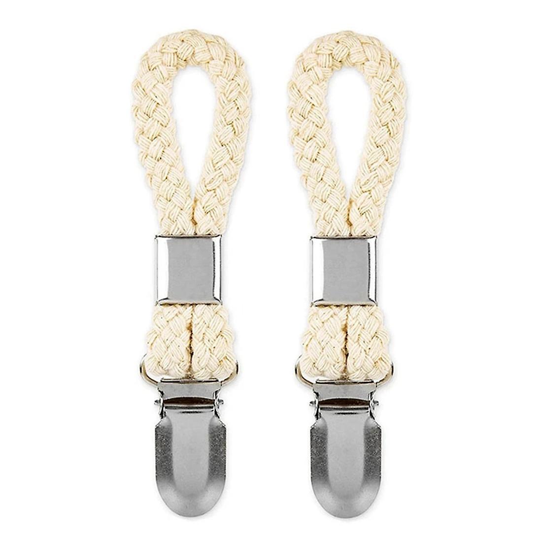 4pcs Braided Cotton Loop Towel Clip with Metal Clamp Multipurpose