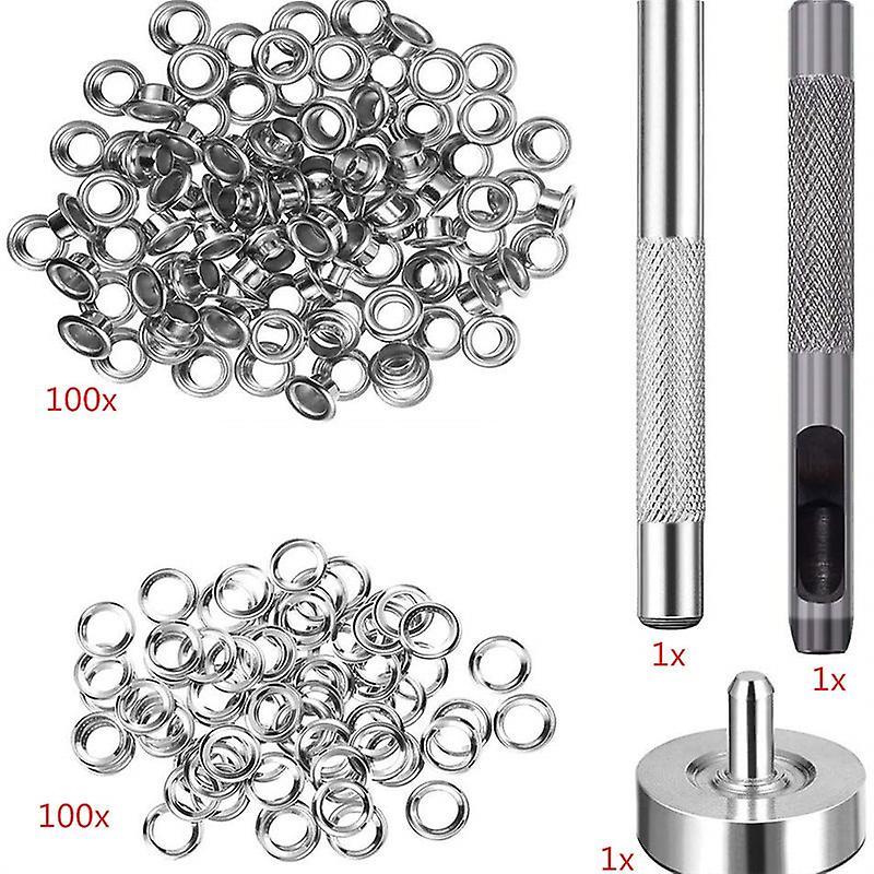 100pcs Metal Eyelets Set for Diy Accessories Leather Craft Clothing