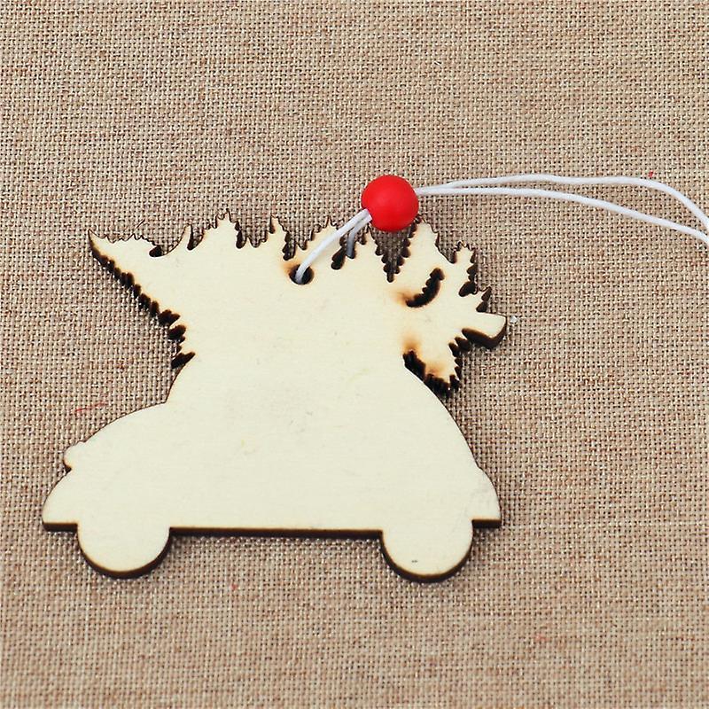 Christmas Tree Hanging Decorations Wooden Car Appearance Pendants