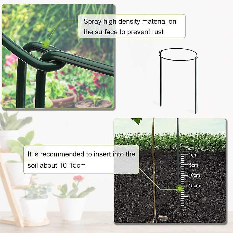 Plant Support Stake, 4-pack Half Round Metal Garden Plant Supports