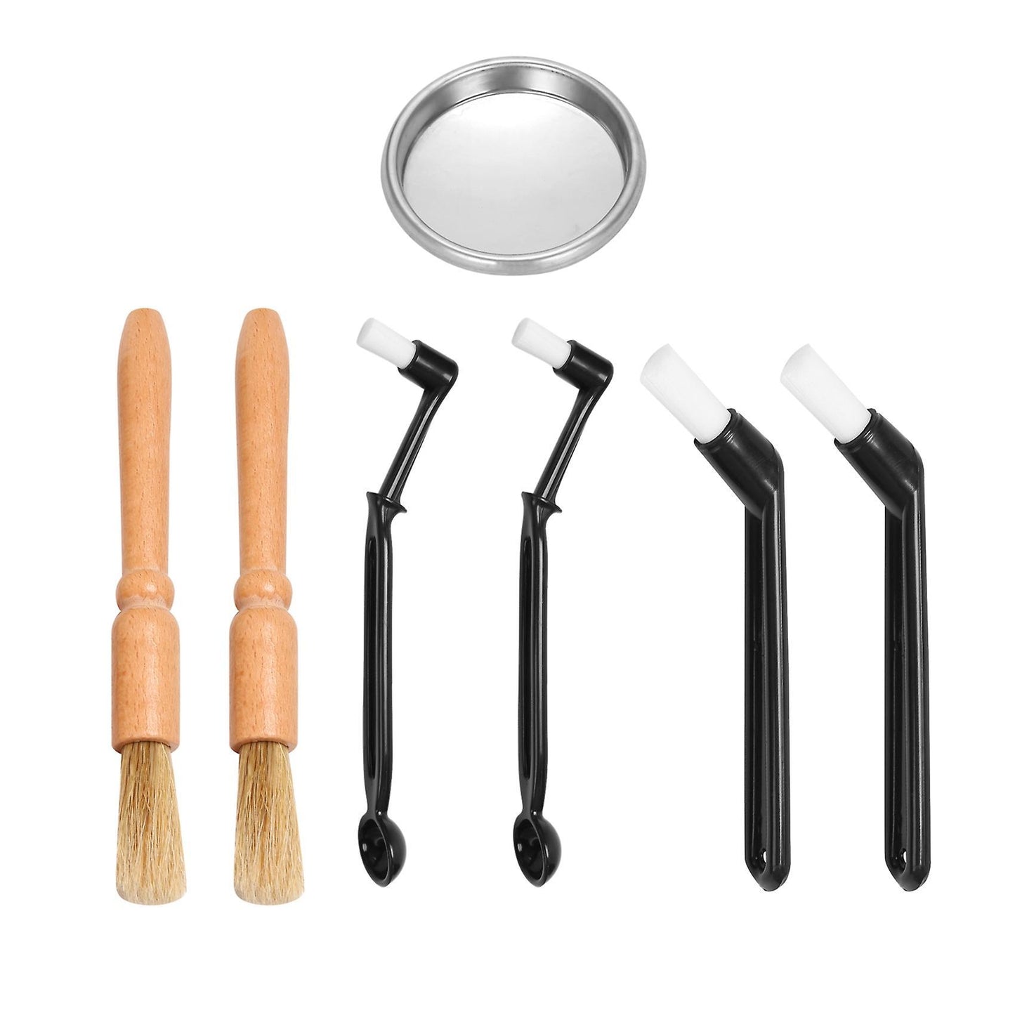 Coffee Brush with Spoon&58mm Stainless Steel Blind Filter&wood Brush