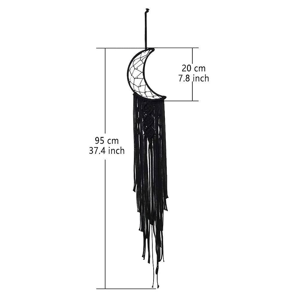 Macrame Boho Black Moon Dream Catcher,nursery Decor Finds Wall Decor