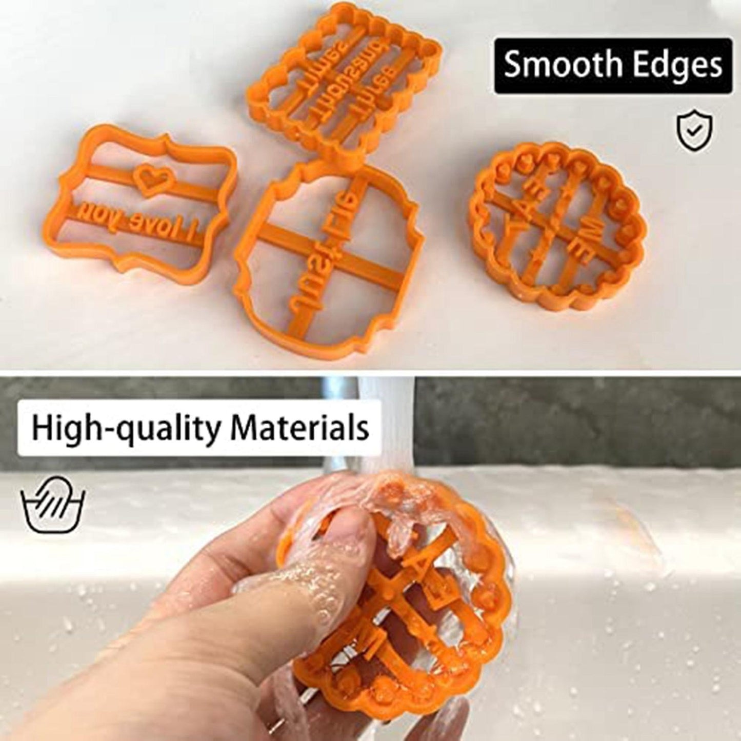 4pcs Fun Cookie Molds with Love Words I Love You Three Thousand Time