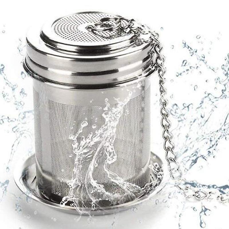 Stainless Steel Tea Infusers for Loose Tea with Chain Hook & Saucer