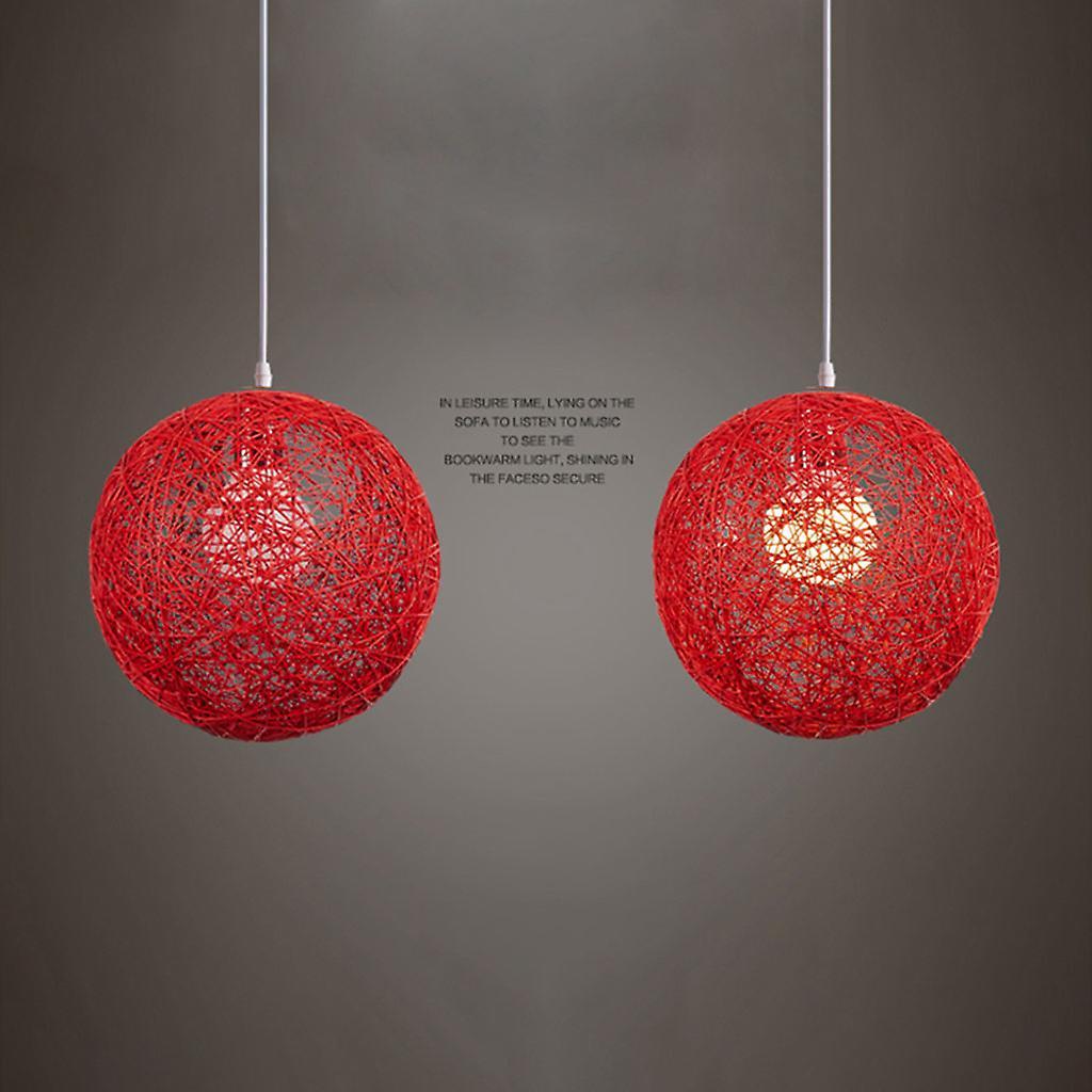 Red Bamboo, Rattan Chandelier Spherical Rattan Nest Lampshade