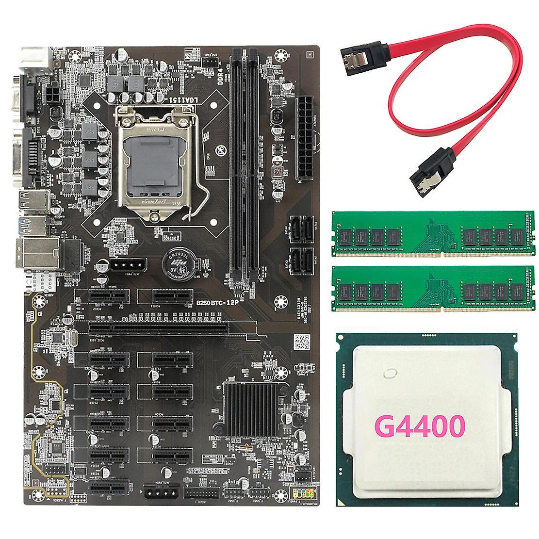 Btc-b250 Mining Motherboard +g4400 Cpu+2xddr4 4g 2666mhz Memory