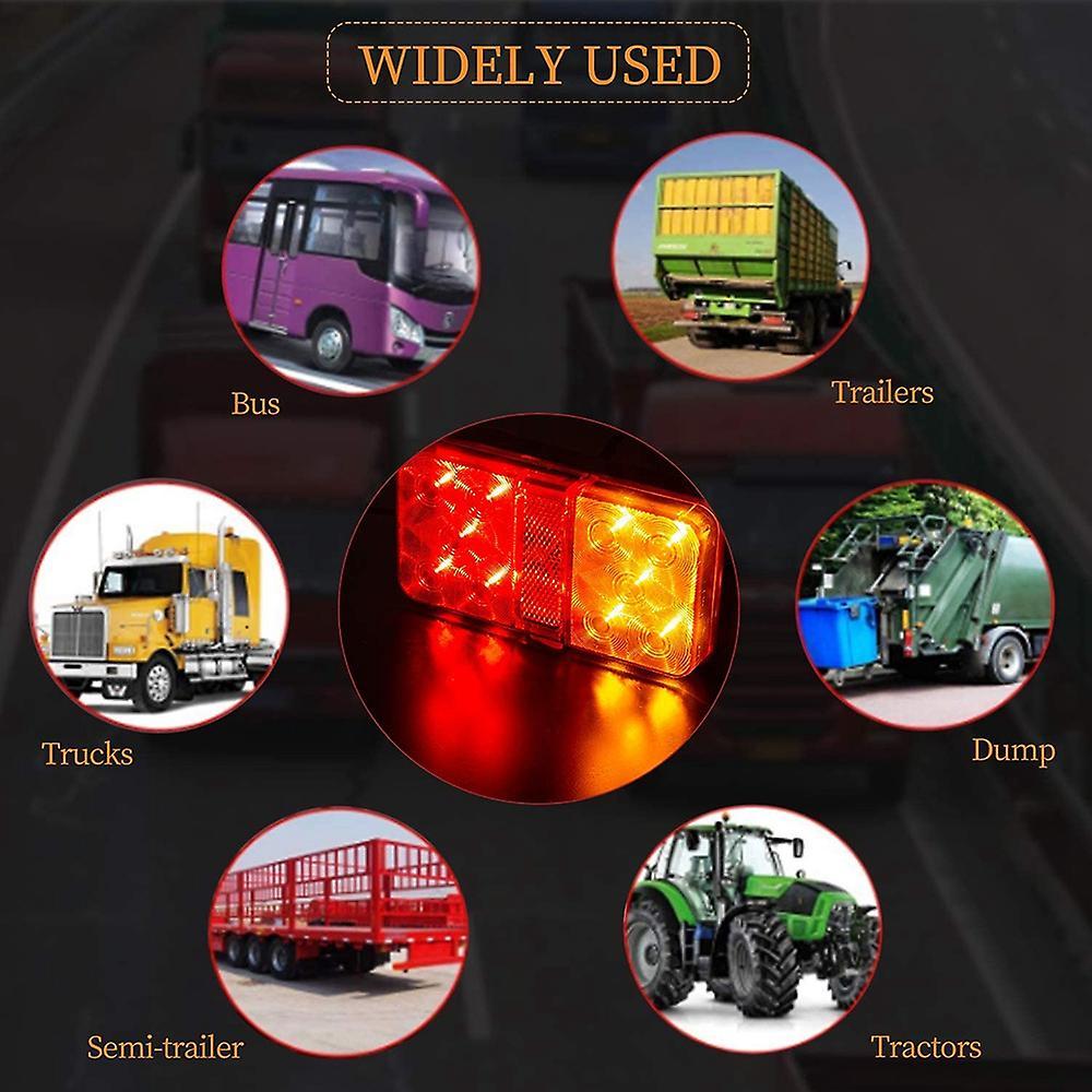 2pcs Car 12v-80v 10led Truck Turn Signal Light for Truck Boat Pickup