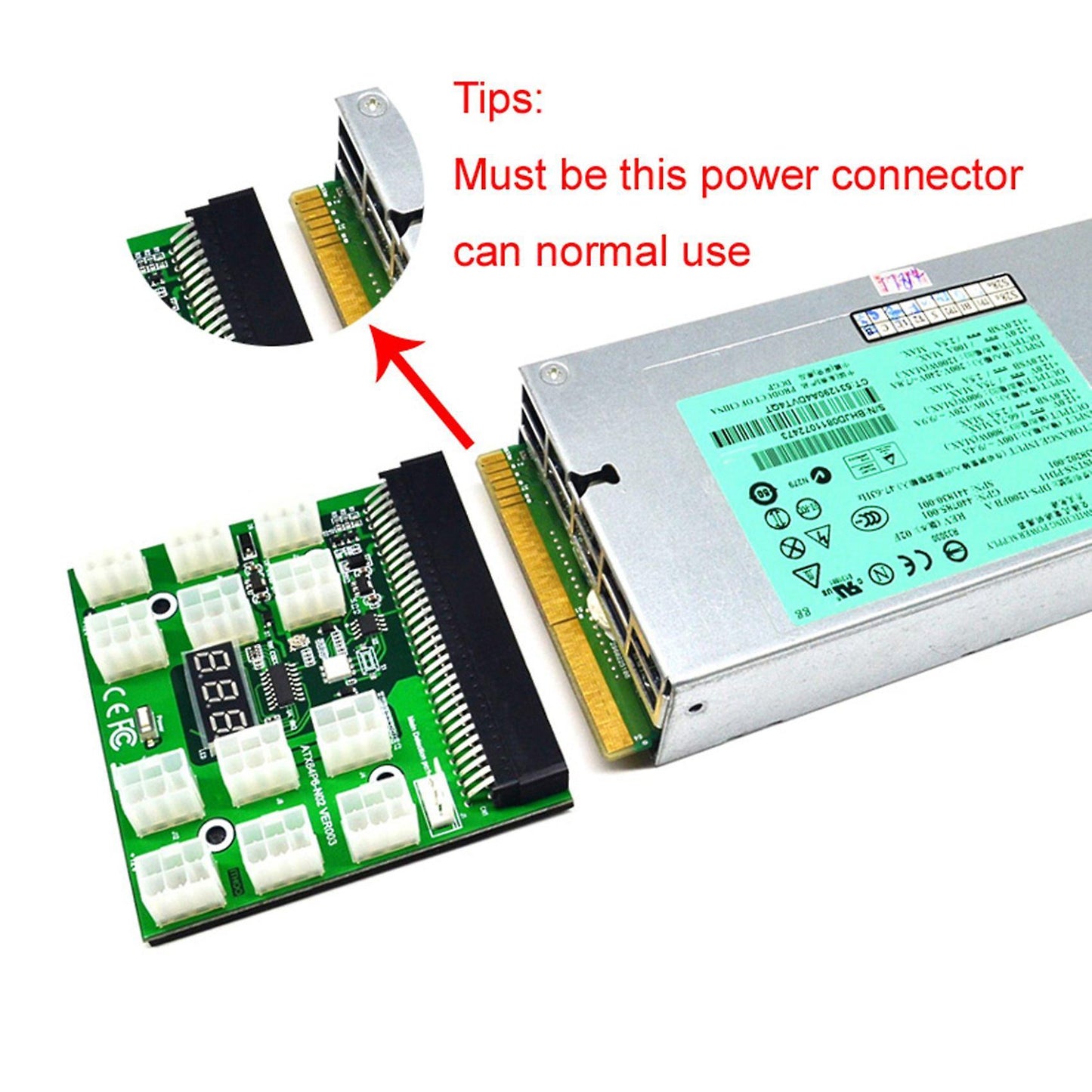 Breakout Board for Hp 1200w 750w Psu Gpu Miner Mining Btc Eth