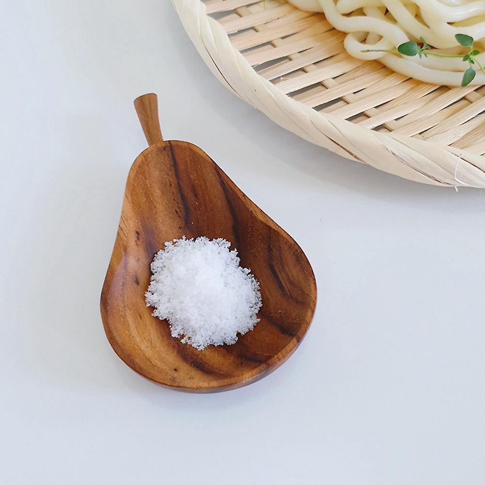 Wood Sauce Plate Pear Plates Wooden Wasabi Sauces Dispenser(pear)