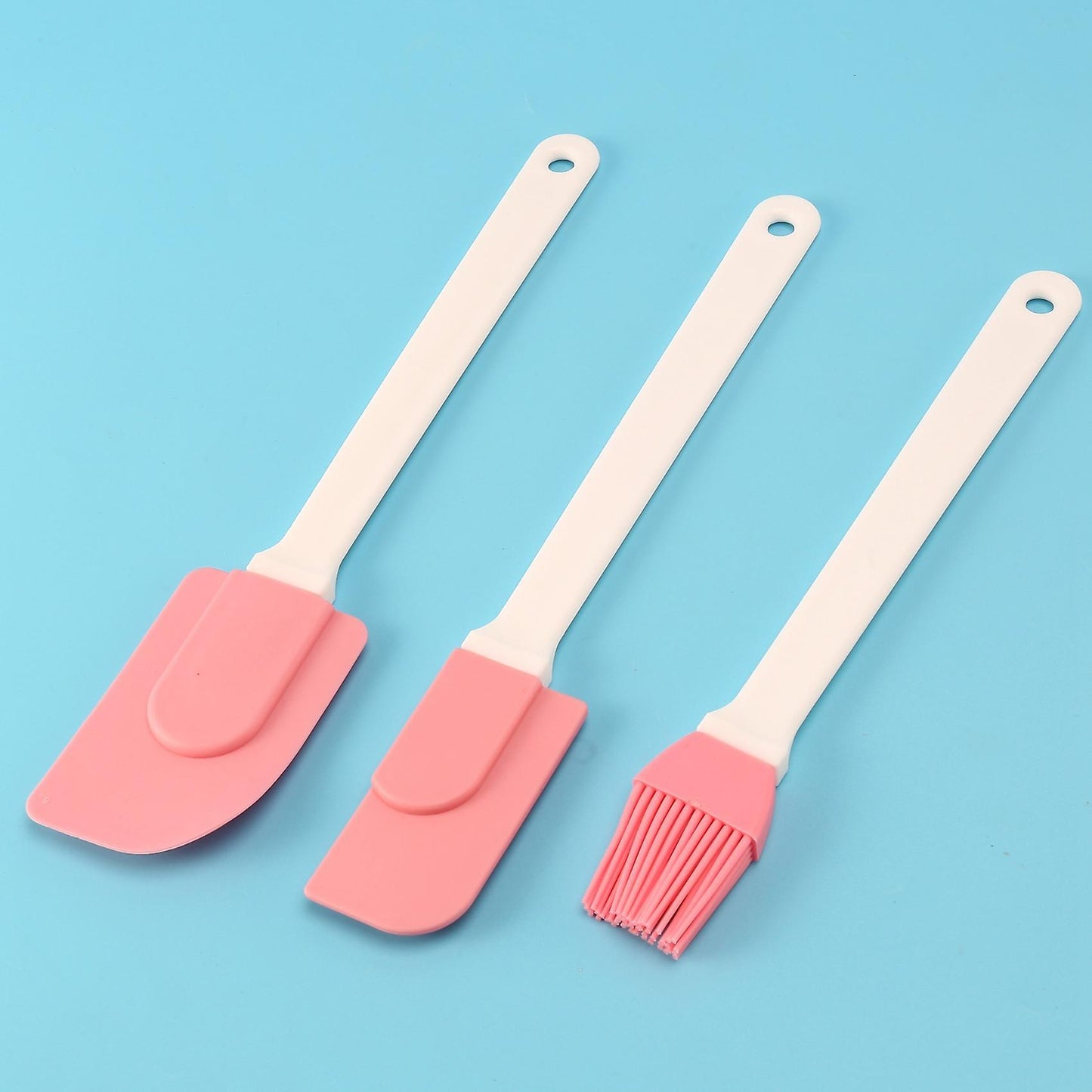 3pcs Silicone Spatulas Buttercream Cake Scraper Heat Resistant Brush