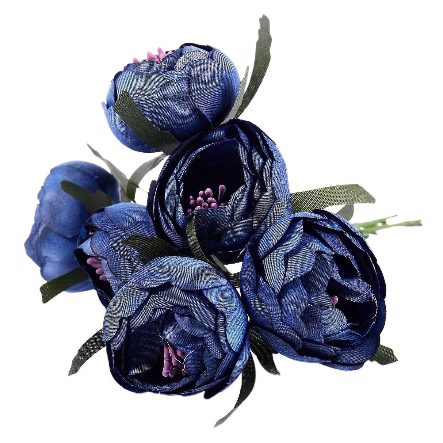 6pcs/lot Silk Cloth Bouquet Decorative(royal Blue Purple Heart)